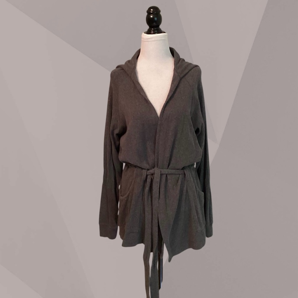 La Vie En Rose~Cotton Robe Heather Gray Size L–Vintage~Like-New